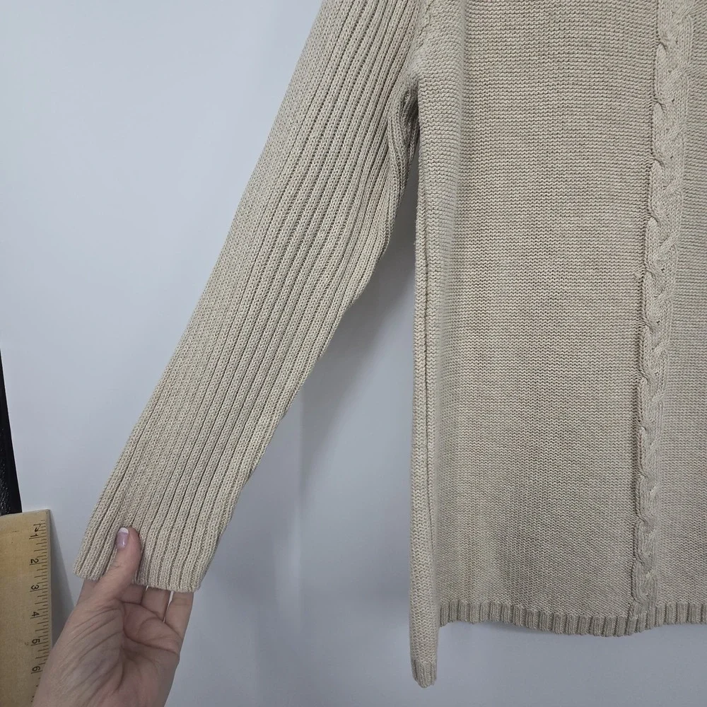 Vintage 90s Y2K Christopher Banks Cable Knit Sweater Women's SM Beige Minimalist